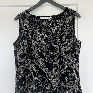 Black and White Paisley Sleeveless Shirt